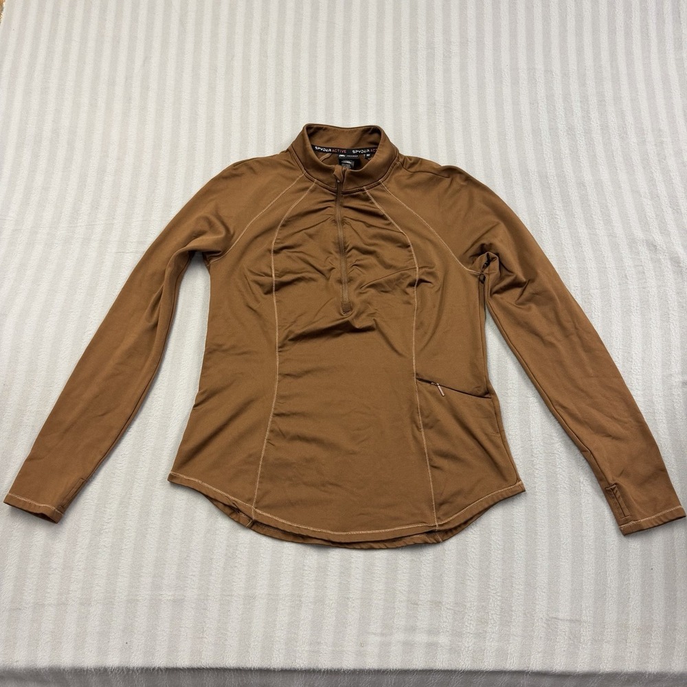 Spyder Active Quarter Zip Pullover Adult Womens Medium Brown